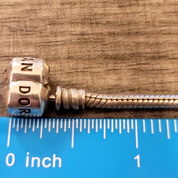 Pandora Charm Bracelet. 925 Sterling Silver fits most Euro Style Charms. 7.5 in - Picture 5 of 6